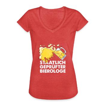 beer Design for a beer lover - Frauen Vintage T-Shirt - Rot meliert - Vorne - Danielle (179cm)