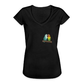 Rosenköpfchen I Unzertrennliche Motiv für - Frauen Vintage T-Shirt - Schwarz - Vorne - Danielle (179cm)