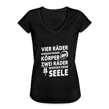 Vier Räder Bewegen Den Körper Zwei Räder Bewegen - Frauen Vintage T-Shirt - Schwarz - Vorne - Danielle (179cm)