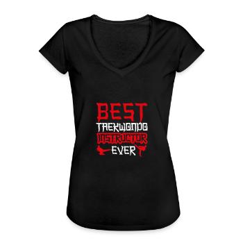 Funny Tae Kwon Do Korean Art Best - Women's Vintage T-Shirt - black - Front - Danielle (179cm)
