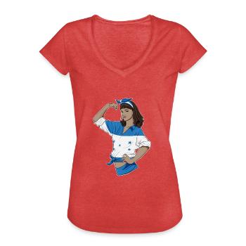 Hondurian Girl Unbreakable Hondurian Heritage - Frauen Vintage T-Shirt - Rot meliert - Vorne - Danielle (179cm)