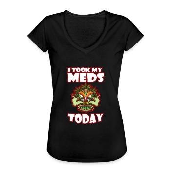 I Took My Meds Today - Women's Vintage T-Shirt - black - Front - Danielle (179cm)