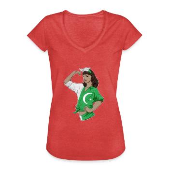 Ragazza pakistana Patrimonio pakistano infrangibile - Maglietta vintage donna - rosso melange - Fronte - Danielle (179cm)