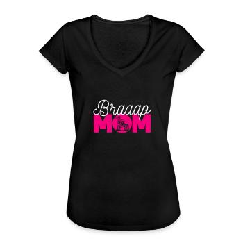 Motocross Girls MX Dirt Bike Girls Dirt Bike - Women's Vintage T-Shirt - black - Front - Danielle (179cm)