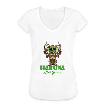 Hakuna Marijuana Drôle De Weed Fumer Pothead THC - T-shirt vintage Femme - noir - Devant - Danielle (179cm)