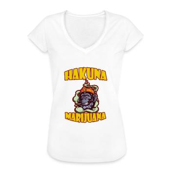 Hakuna Marijuana Drôle De Weed Fumer Pothead THC - T-shirt vintage Femme - noir - Devant - Danielle (179cm)