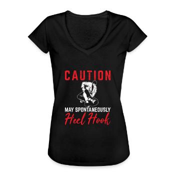 La prudence peut spontanément talonner le crochet BJJ Jiu Jitsu - T-shirt vintage Femme - noir - Devant - Danielle (179cm)