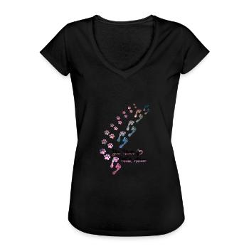 You Never Walk Alone Hunde Hundeliebhaber Gassi - Frauen Vintage T-Shirt - Schwarz - Vorne - Danielle (179cm)