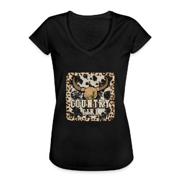 Country Musik ländlich Landei Countrymusiker Mom - Frauen Vintage T-Shirt - Schwarz - Vorne