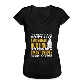Arrowhead Hunting Pfeilspitzen Sammler - Frauen Vintage T-Shirt - Schwarz - Vorne - Danielle (179cm)