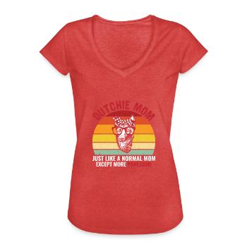 Holländischer Schäferhund Dutch Shepherd - Frauen Vintage T-Shirt - Rot meliert - Vorne - Danielle (179cm)
