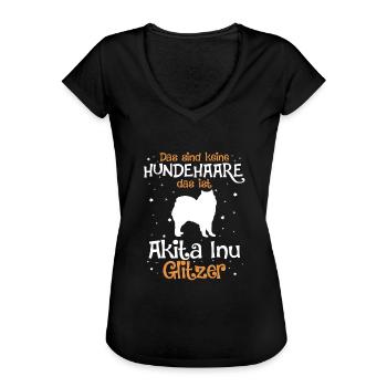 Akita Inu Geschenk Hunde - Frauen Vintage T-Shirt - Schwarz - Vorne
