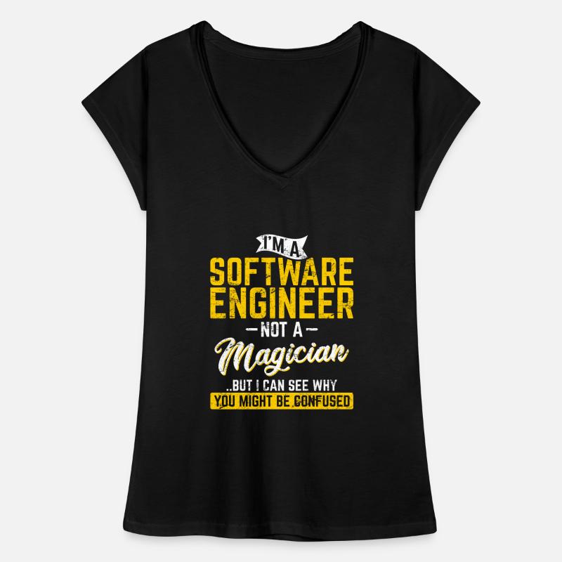 Software Engineer Not A Magician Programmer Develo Frauen Vintage T-Shirt