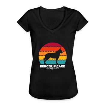 Berger de Picardie - Berger Picard - T-shirt vintage Femme - noir - Devant - Danielle (179cm)