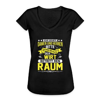 Machen Sie Platz Der Wirt Betritt Den Raum - Frauen Vintage T-Shirt - Schwarz - Vorne - Danielle (179cm)