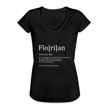 Erzgebirge Florian - Frauen Vintage T-Shirt - Schwarz - Vorne