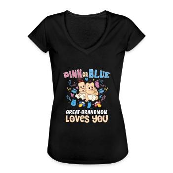 L’arrière-grand-mère rose ou bleue vous aime le mieux - T-shirt vintage Femme - noir - Devant - Danielle (179cm)