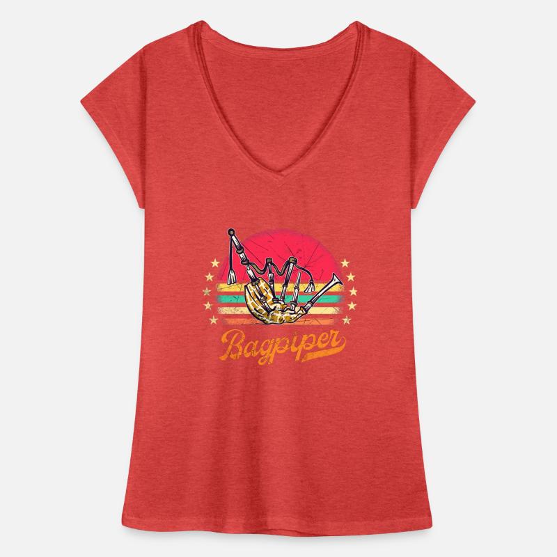 Cornemuse Kilt Écossais Beat Cornemuse T-shirt vintage Femme