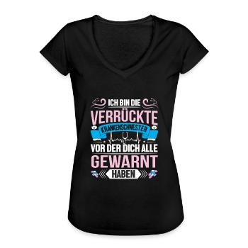 Ich Bin Die Verrückte Krankenschwester Pflege - Frauen Vintage T-Shirt - Schwarz - Vorne