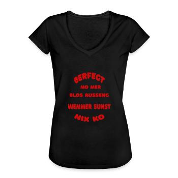 Fränkisch, Franken, Dialekt, Mundart - Frauen Vintage T-Shirt - Schwarz - Vorne - Danielle (179cm)