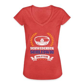 Schwedeneck Schleswig-holstein - Frauen Vintage T-Shirt - Rot meliert - Vorne - Danielle (179cm)