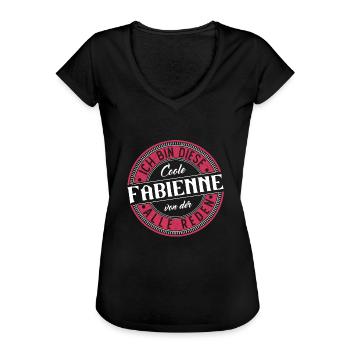 Fabienne Geschenkidee Geschenk Geburtstag - Frauen Vintage T-Shirt - Schwarz - Vorne - Danielle (179cm)