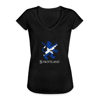 Écosse Drapeau écossais Motif d’armoiries - T-shirt vintage Femme - noir - Devant
