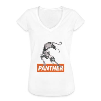 PANTHER Awesome Retro Wildlife Designs - Women's Vintage T-Shirt - black - Front - Danielle (179cm)