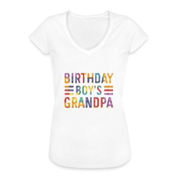 Birthday boy Grandpa building blocks - Women's Vintage T-Shirt - black - Front - Danielle (179cm)