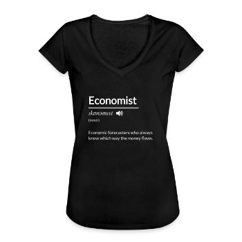 Lustige Ökonomendefinition - Frauen Vintage T-Shirt - Schwarz - Vorne