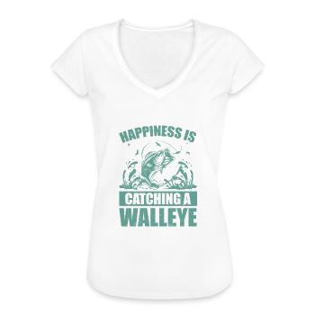 Zander Pike Fishing Anglers - Women's Vintage T-Shirt - black - Front - Danielle (179cm)