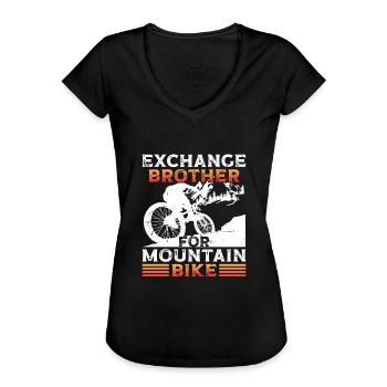 Exchange Brother for Mountain Bike - Women's Vintage T-Shirt - black - Front - Danielle (179cm)