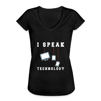 Lustiger Informatiker Spruch, Informatik - Frauen Vintage T-Shirt - Schwarz - Vorne - Danielle (179cm)