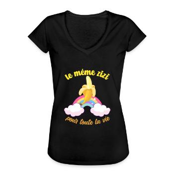evjf humour accessoire zizi future mariée mariage - T-shirt vintage Femme - noir - Devant - Danielle (179cm)