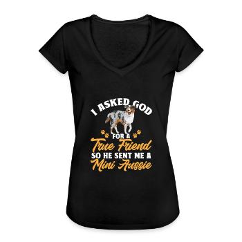 Miniature Australian Shepherd - Frauen Vintage T-Shirt - Schwarz - Vorne