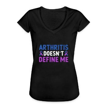 L’arthrite ne me définit pas rhumatoïde - T-shirt vintage Femme - noir - Devant - Danielle (179cm)