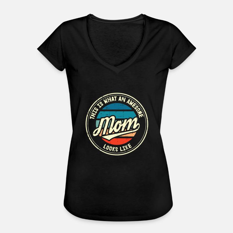 Muttertag Mutter Mummy Erster Retro Geschenk - Frauen Vintage T-Shirt - Schwarz