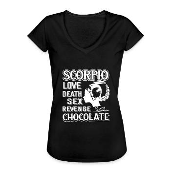 Scorpio Scorpio Love Death Revenge - Women's Vintage T-Shirt - black - Front - Danielle (179cm)
