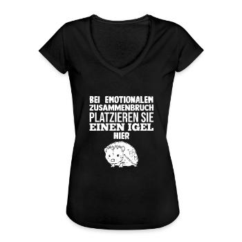 Tiermotiv Igel - Frauen Vintage T-Shirt - Schwarz - Vorne - Danielle (179cm)