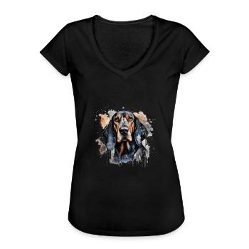 Black and Tan Coonhound - Women's Vintage T-Shirt - black - Front - Danielle (179cm)