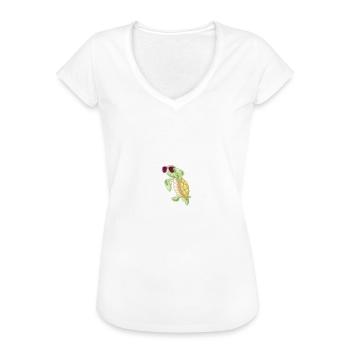 Schildkröte Schildkröten - Frauen Vintage T-Shirt - Schwarz - Vorne - Danielle (179cm)