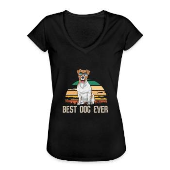 Jack Russell Terrier - T-shirt vintage Femme - noir - Devant - Danielle (179cm)