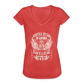 guitar fan musician guitarists birthday 1978 - Frauen Vintage T-Shirt - Rot meliert - Vorne - Danielle (179cm)