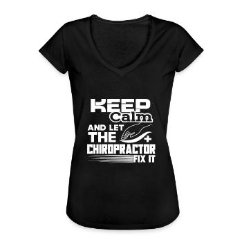 Chiropractor Let Chiropractor Fix It - Women's Vintage T-Shirt - black - Front - Danielle (179cm)