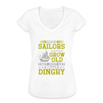 Les bons marins ne vieillissent jamais, ils deviennent petits - T-shirt vintage Femme - noir - Devant - Danielle (179cm)