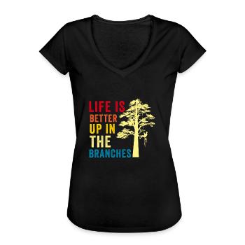Arborist Tree Surgeon Woodworker Funny Logger - Women's Vintage T-Shirt - black - Front - Danielle (179cm)