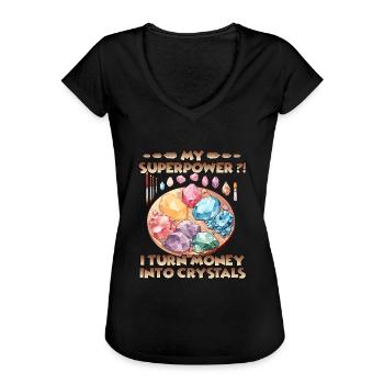Kristalle selber züchten Kristall Hobby - Frauen Vintage T-Shirt - Schwarz - Vorne - Danielle (179cm)
