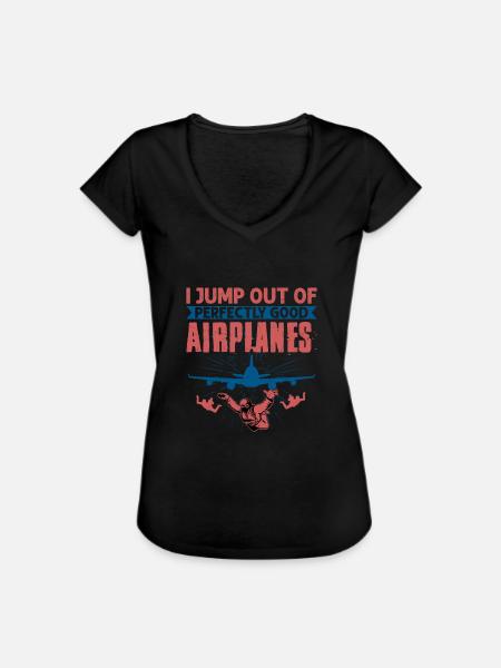 I Jump Out Of Perfectly Good Airplanes Parachute S - Women's Vintage T-Shirt - black