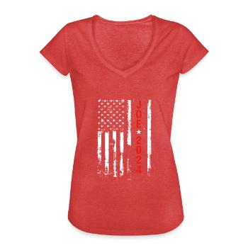 Joe Biden Président 2024 États-Unis - T-shirt vintage Femme - rouge chiné - Devant - Danielle (179cm)