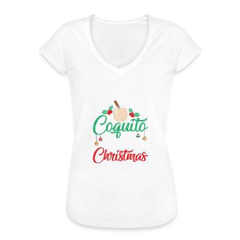 Coquito The Taste Of Christmas Puerto Rican Rum Dr - Frauen Vintage T-Shirt - Schwarz - Vorne - Danielle (179cm)